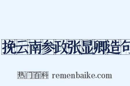 挽云南参政张显卿造句是什么意思的图片